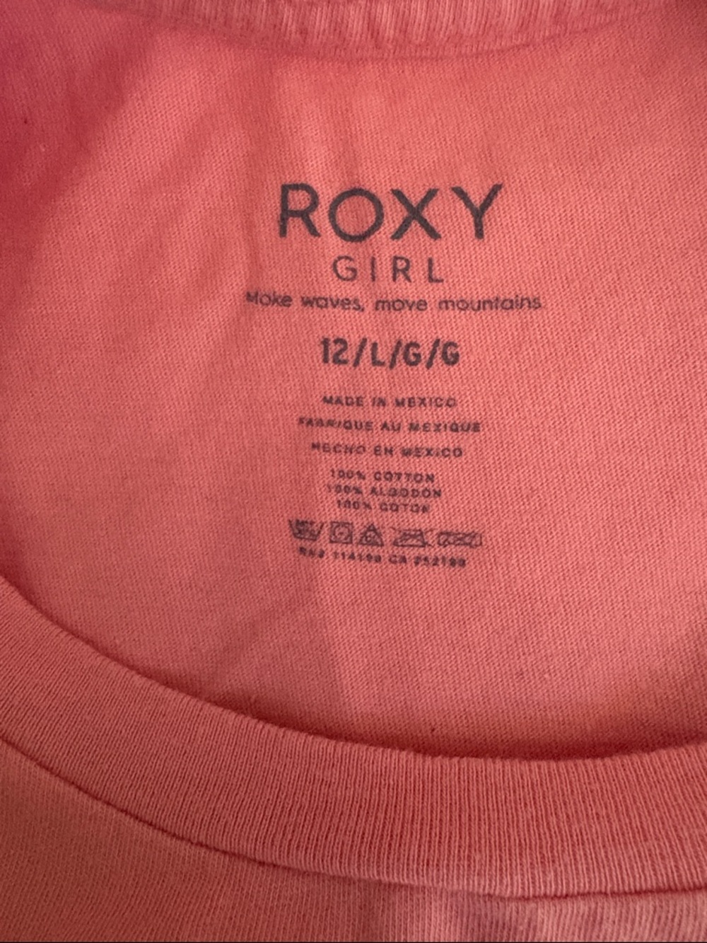 Roxy Coral Graphic Surf Tee with Yellow Surfboard girls, large size 12 - Picture 4 of 4